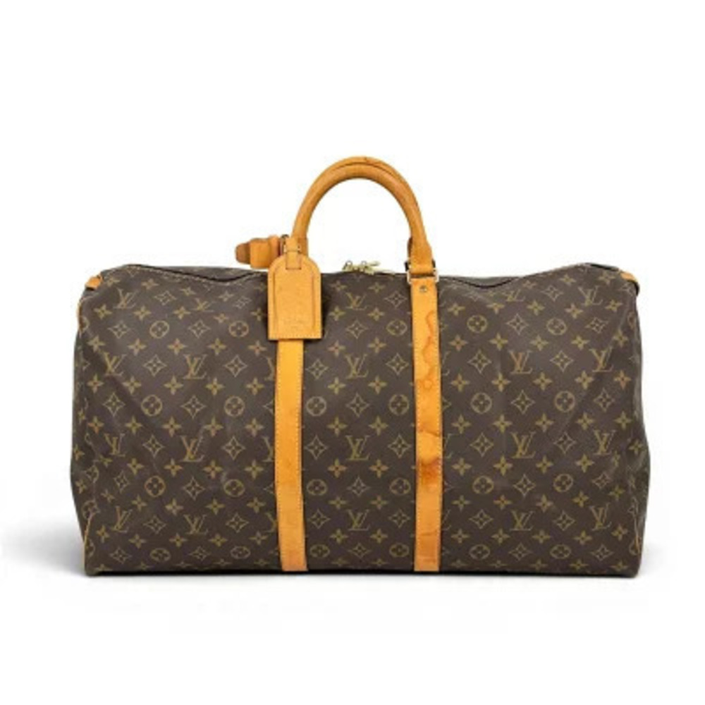 Louis Vuitton Keepall Monogram Travel Bag Canvas Leather Brown